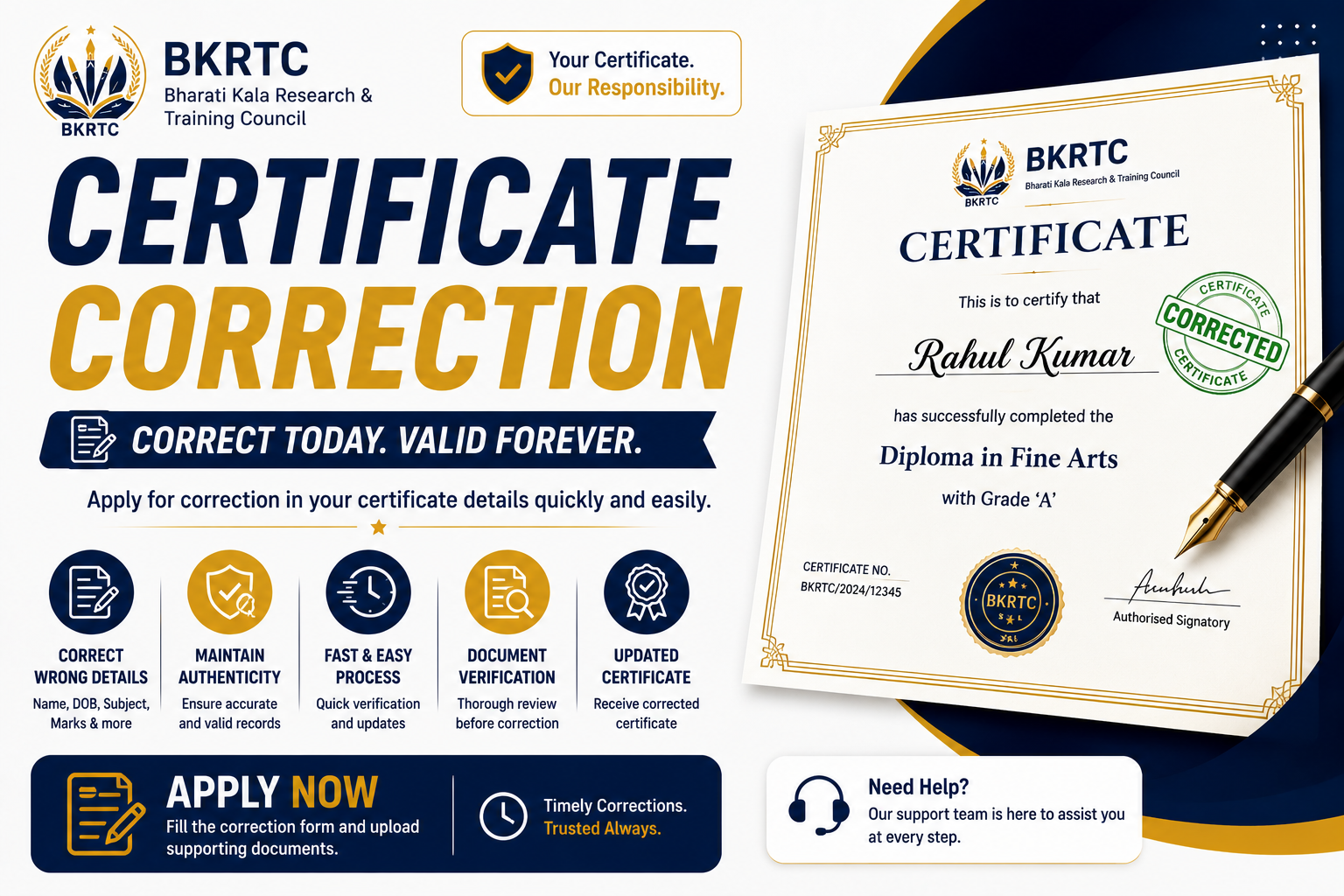 Certificate Correction